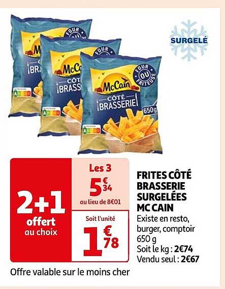 frites côté brasserie surgelées mc cain