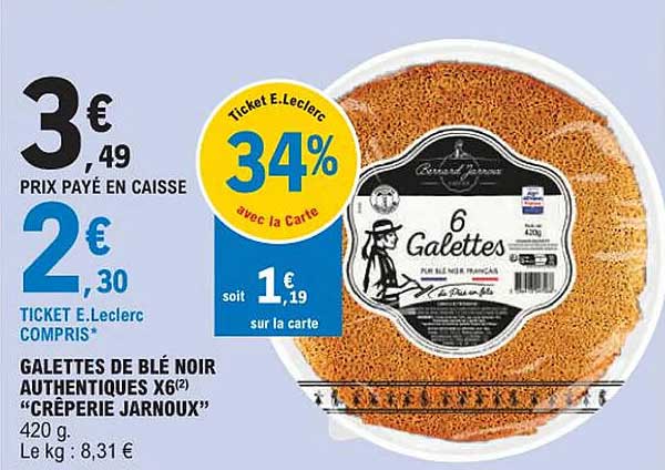 galettes de blé noir authentiques x6 "crêperie jarnoux"