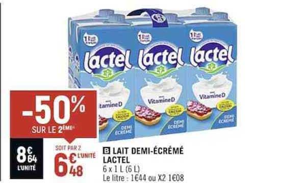 lait demi-écrémé lactel