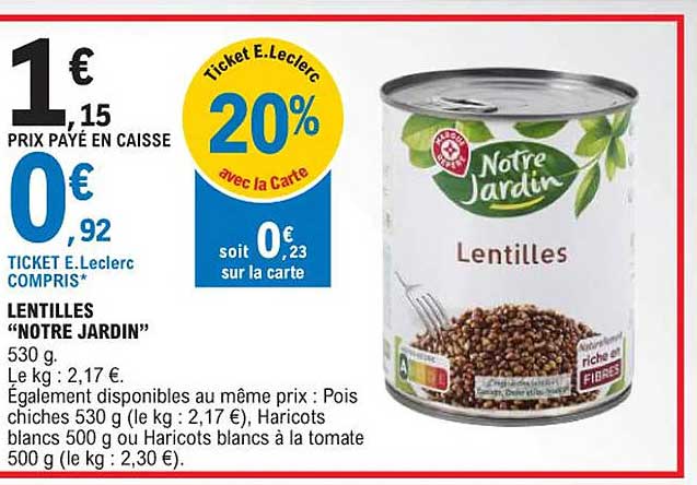 lentilles "notre jardin"