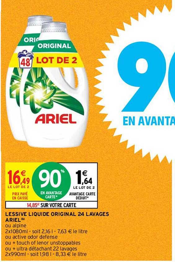 Lessive Liquide Original 24 Lavages Ariel