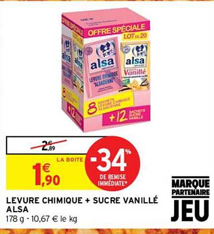 levure chimique + sucre vanillé alsa