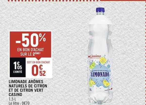 limonade arômes naturels de citron et de citron vert casino