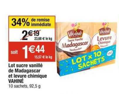 lot sucre vanillé de madagascar et levure chimique vahiné