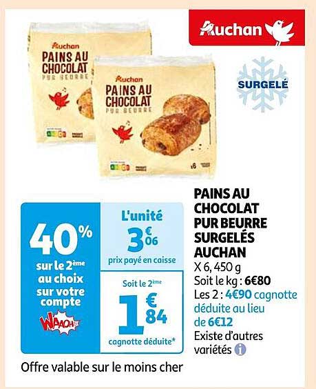 Pains Au Chocolat Pur Beurre Surgelés Auchan