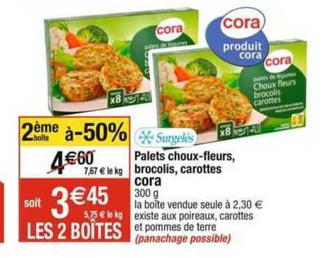 palets choux-fleurs, brocolis, carottes cora