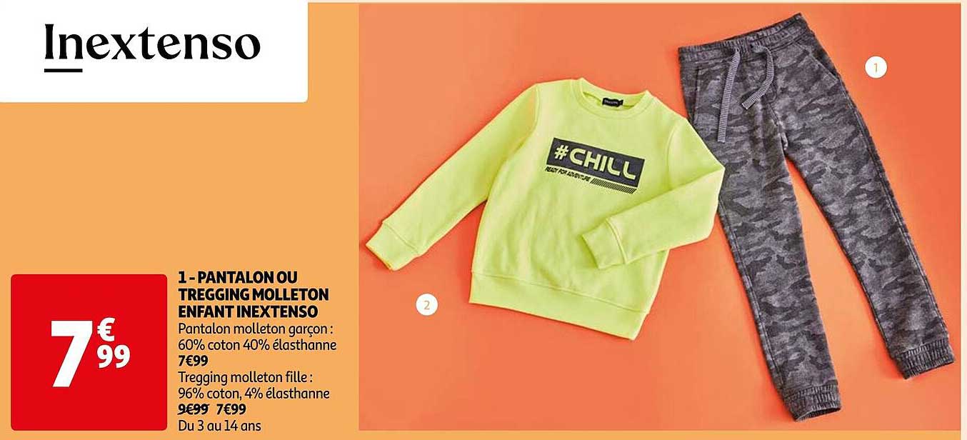 Pantalon Ou Tregging Molleton Enfant Inextenso