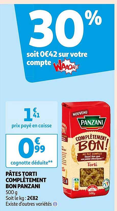 pâtes torti complétement bon panzani