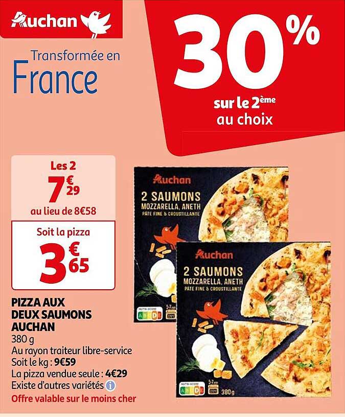 Pizza Aux Deux Saumons Auchan