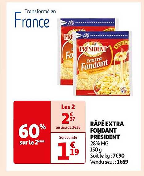 Râpé Extra Fondant Président