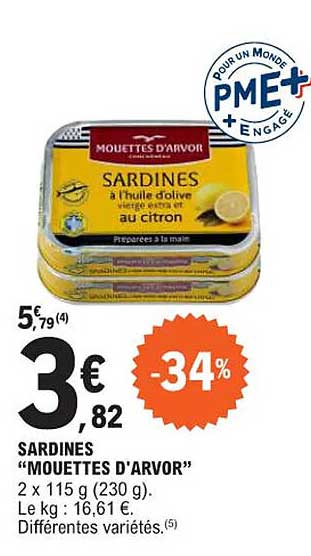 sardines "mouettes d'arvor"