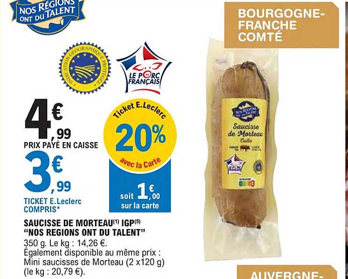 saucisse de morteau igp "nos régions ont du talent"