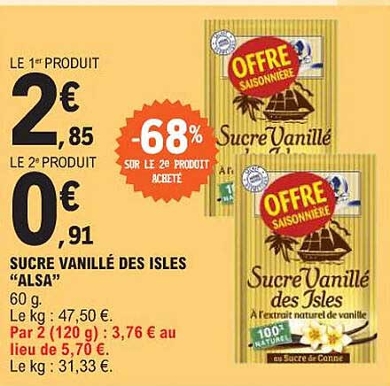sucre vanillé des isles "alsa"