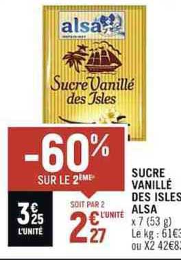 sucre vanillé des isles alsa