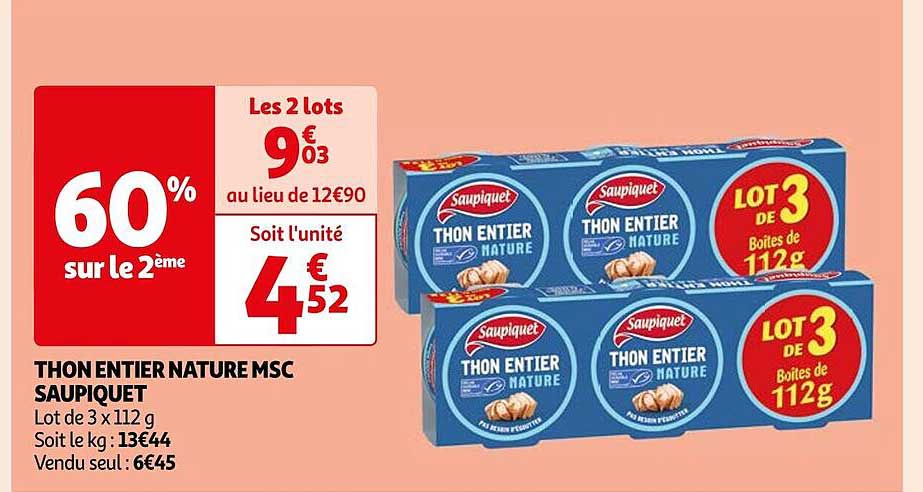 Thon Entier Nature Msc Saupiquet