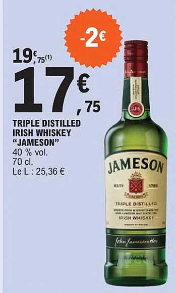 Triple Distilled Irish Whiskey "jameson"