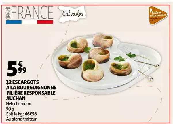 12 escargots à la bourguignonne filière responsable auchan