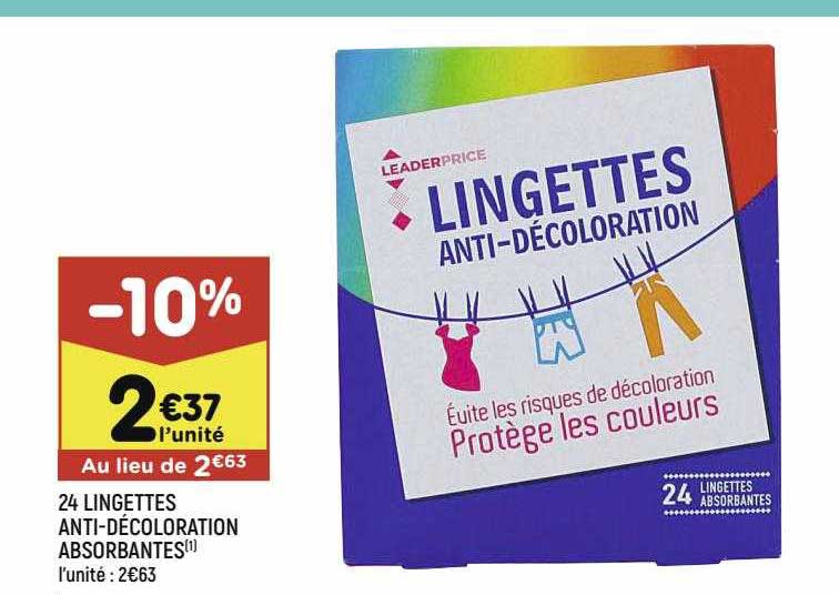 24 lingettes anti-décoloration absorbantes