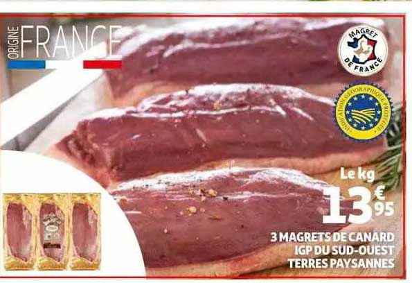 3 magrets de canard igp du sud-ouest terres paysannes