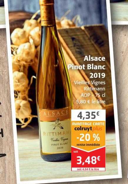 alsace pinot blanc 2019 vieilles vignes rittimann aop