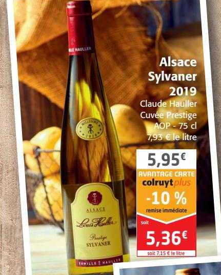 alsace sylvaner 2019 claude hauller cuvée prestige