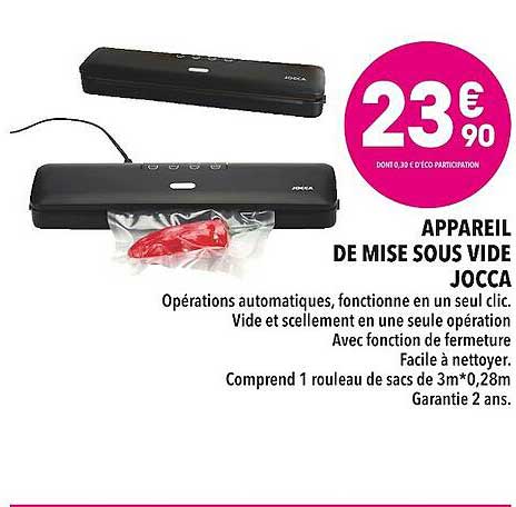 appareil de mise sous vide jocca