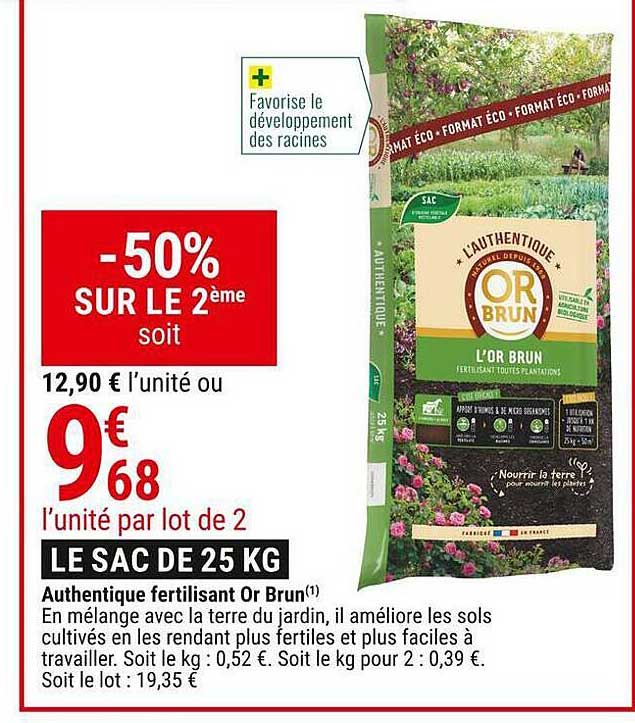 authentique fertilisant or brun