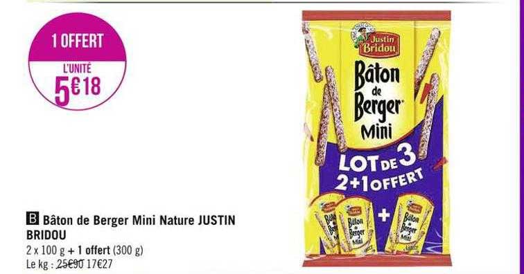 bâton de berger mini nature justin bridou