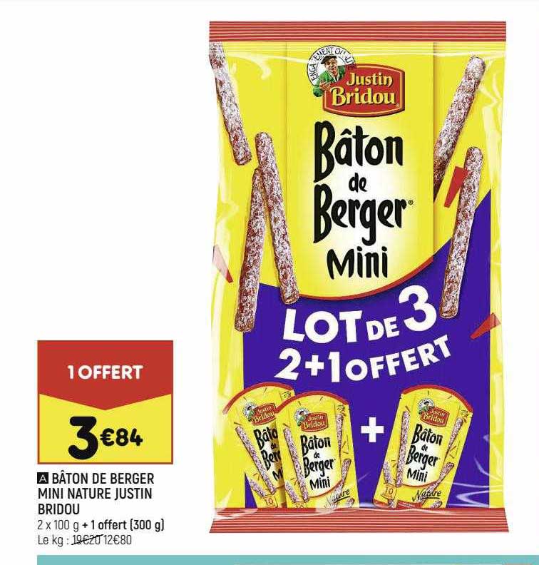 bâton de berger mini nature justin bridou