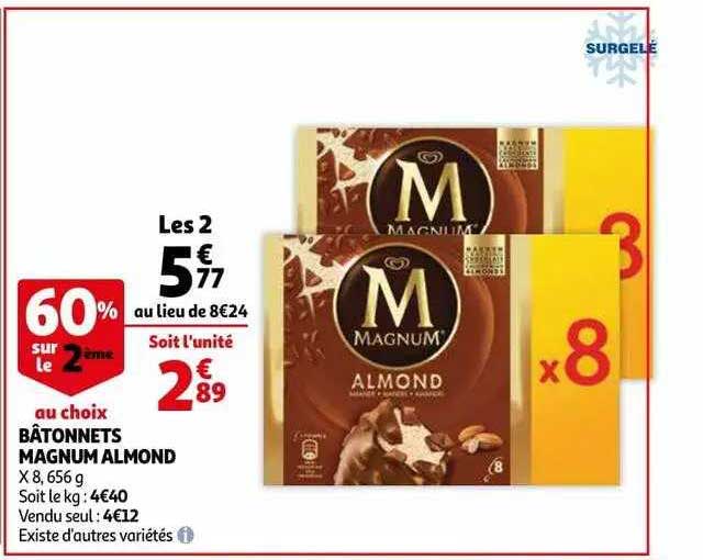 bâtonnets magnum almond