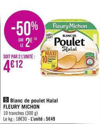 blanc de poulet halal fleury michon