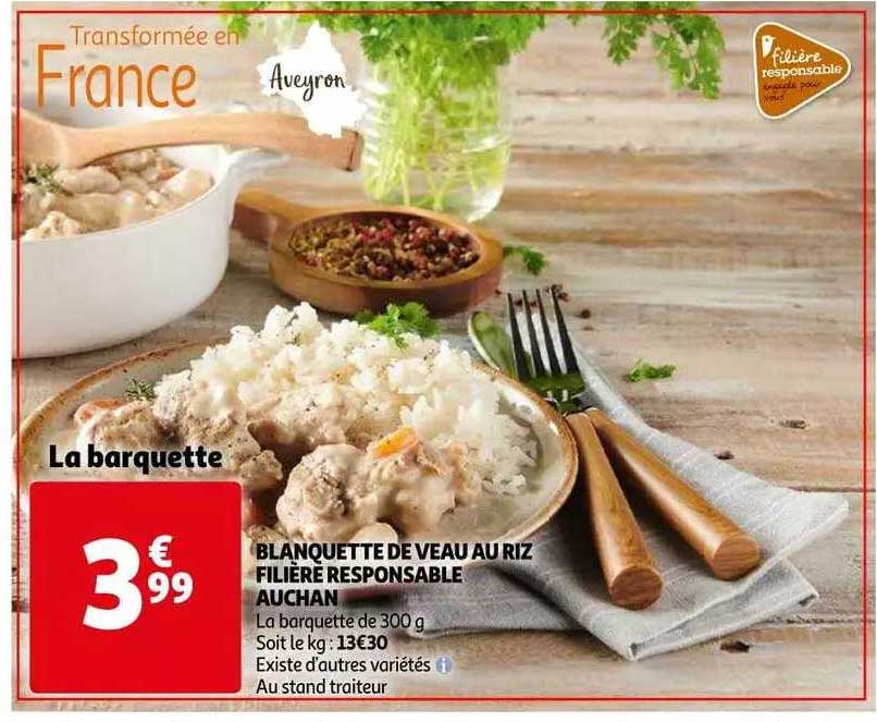 Blanquette De Veau Au Riz Filière Responsable Auchan