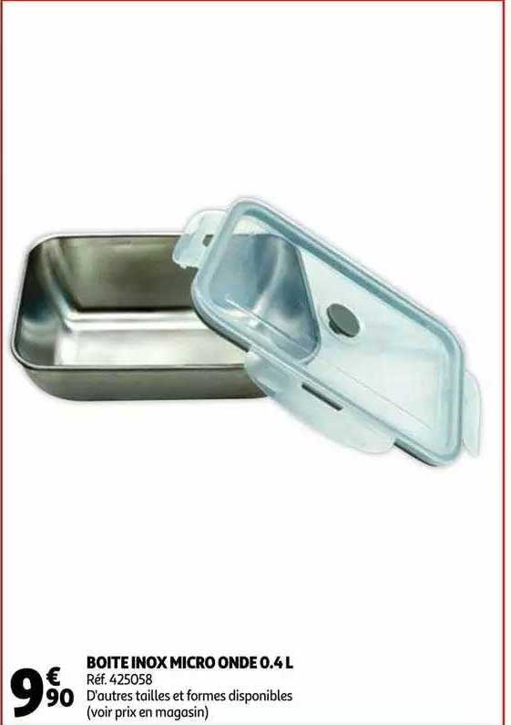 boîte inox micro onde 0.4 l