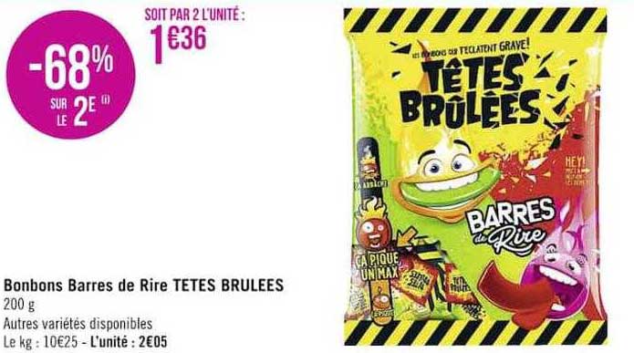 bonbons barres de rire têtes brulées
