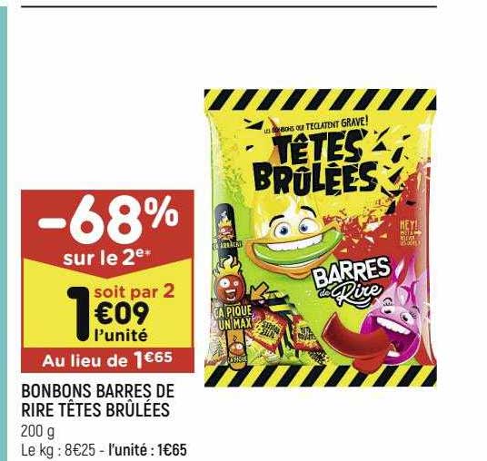 Bonbons Barres De Rire Têtes Brûlées
