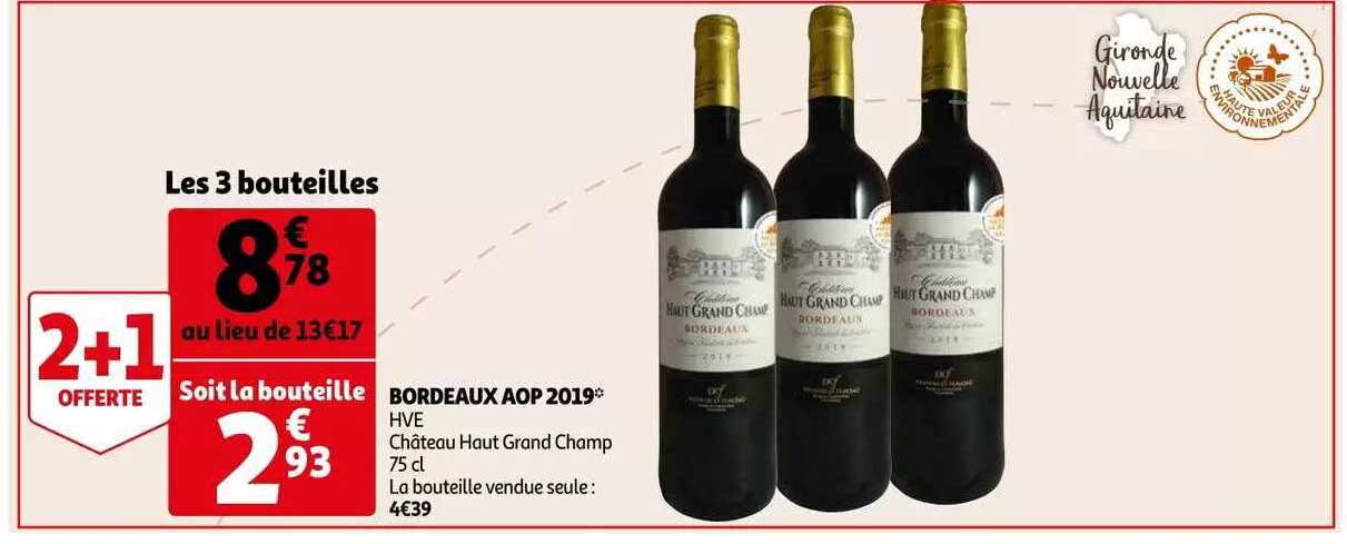 Bordeaux Aop 2019 Hve Château Haut Grand Champ