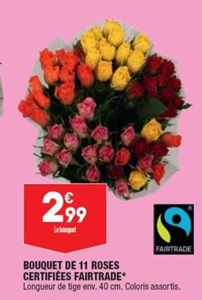 Bouquet De 11 Roses Certifiées Fairtrade