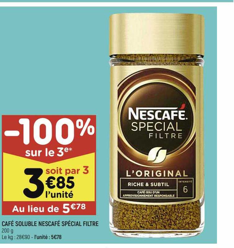 Café Soluble Nescafé Spécial Filtre