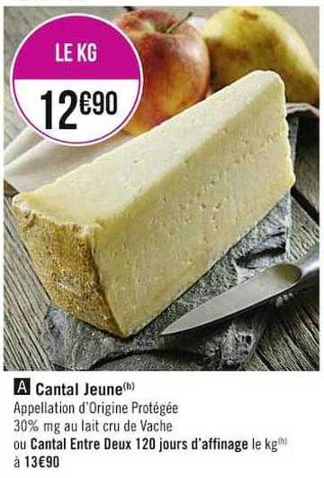 cantal jeune ou cantal entre deux 120 jours d'affinage