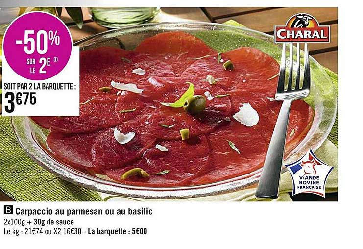 Carpaccio Au Parmesan Ou Au Basilic