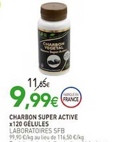 charbon super active x 120s gélules laboratoires sfb