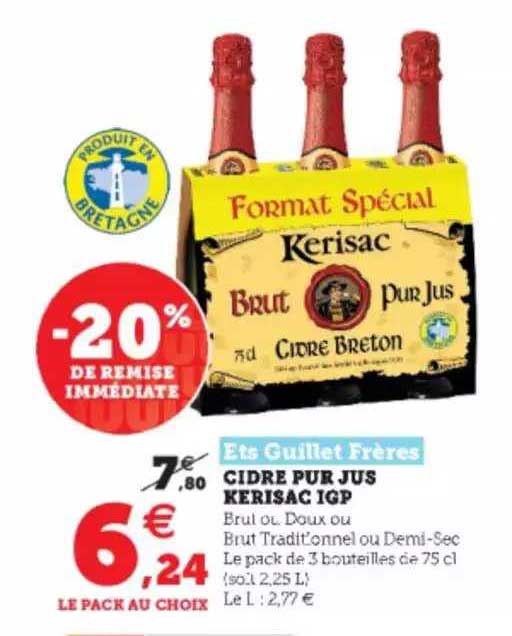 cidre pur jus kerisac igp ets guillet frères