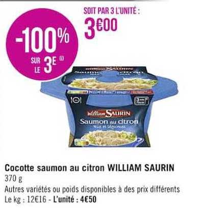 cocotte saumon au citron william saurin