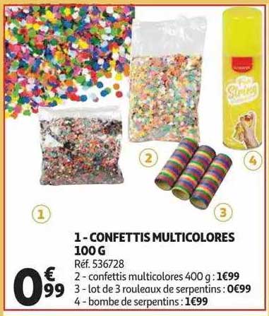 confettis multicolores 100g