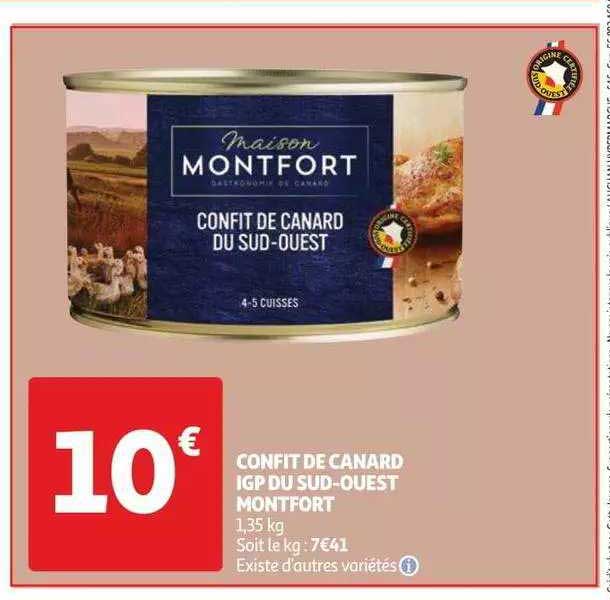 confit de canard igp du sud-ouest montfort