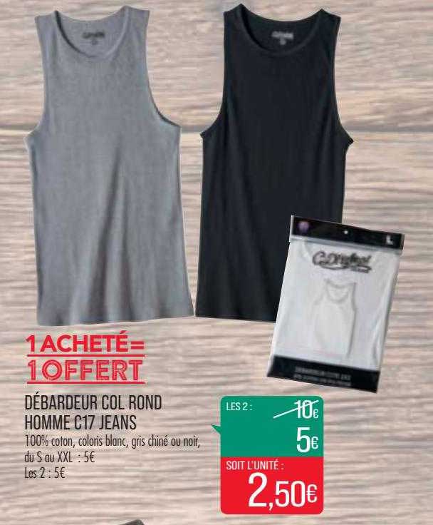 débardeur col rond homme c17 jeans