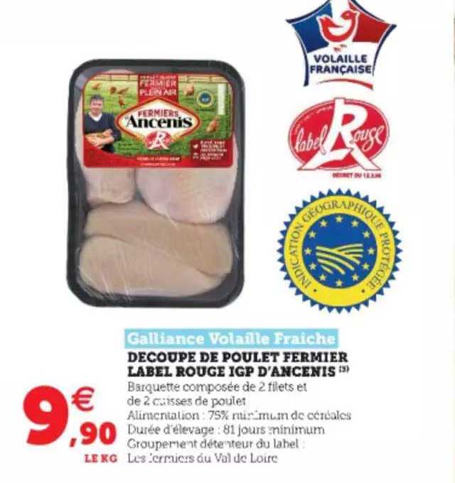 découpe de poulet fermier label rouge igp d'ancenis