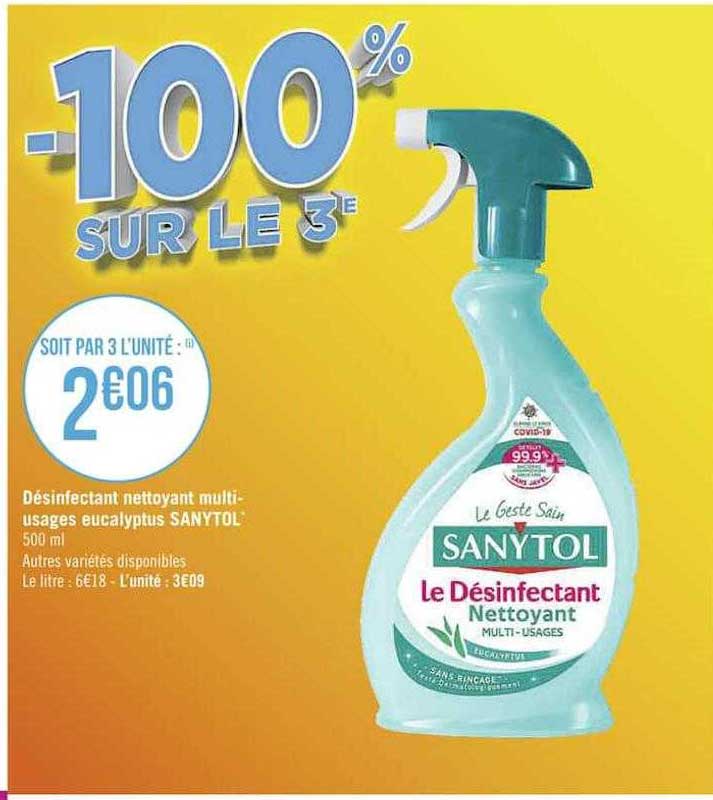 désinfectant nettoyant multi-usages eucalyptus sanytol