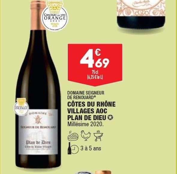 domaine seigneur de renouard côtes du rhône villages aoc plan de dieu millésime 2020