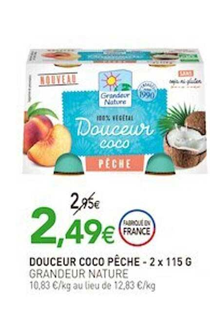 douceur coco pêche grandeur nature